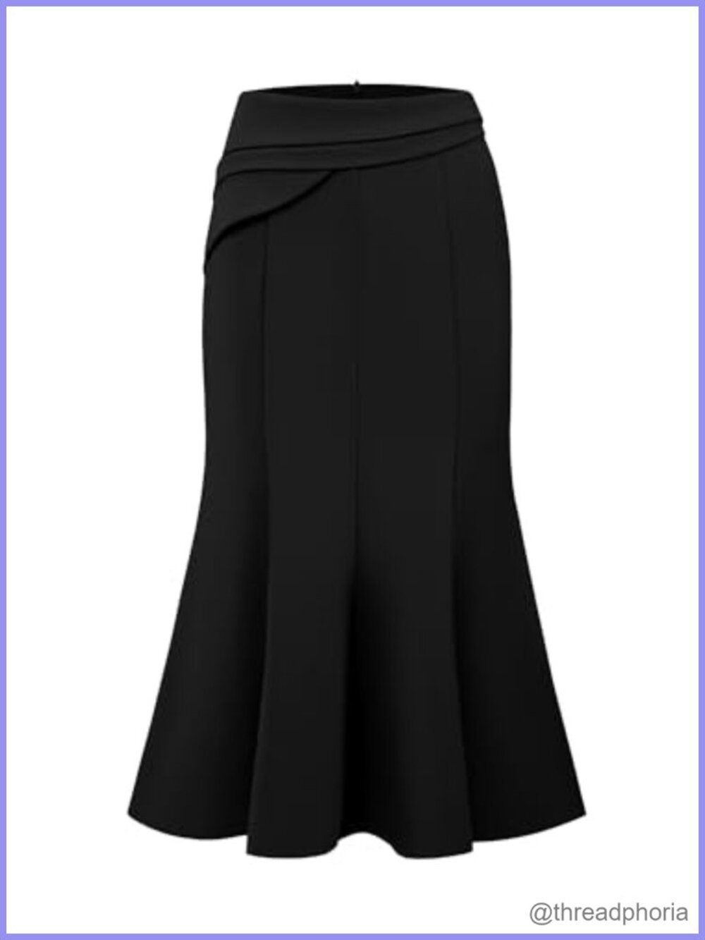 Women's Mermaid Midi Skirt High Elastic Waistback Office Work